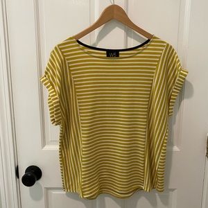 Striped knit short sleeve top